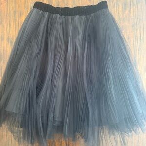 White House Black Market Black Tulle A-Line Skirt